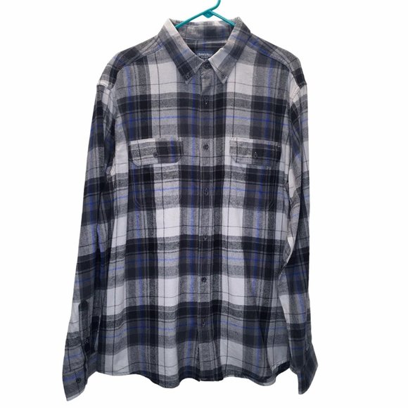 Faded Glory Other - Faded Glory Flannel Shirt Men Size XL 46-48 Blue Gray Plaid Long Sleeve